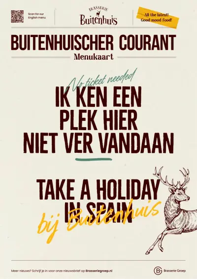 View menu Brasserie Buitenhuis