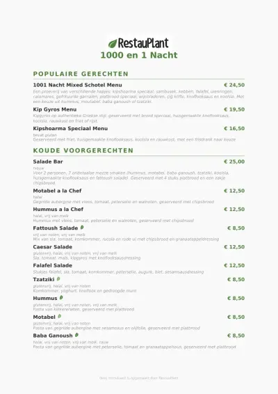 View menu 1000 en 1 nacht