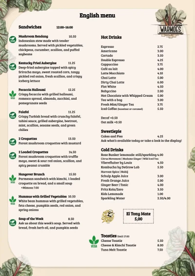Bekijk menu Warmoes - Utrecht