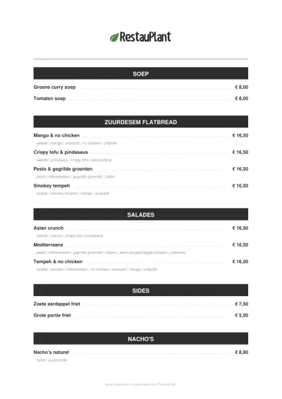 View menu Restaurant Breakaway