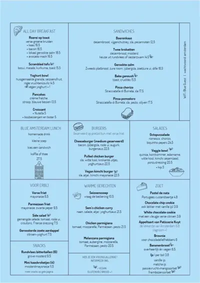 Bekijk menu Blue