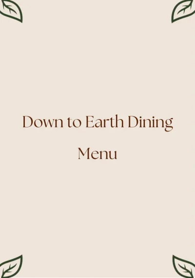 View menu Down to Earth Dining