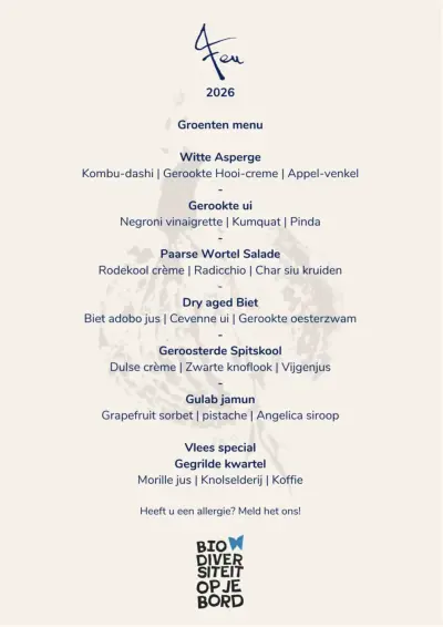 View menu Restaurant Feu