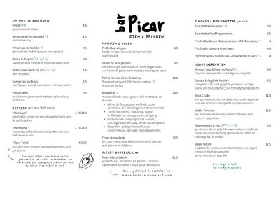 Bekijk menu Bar Picar