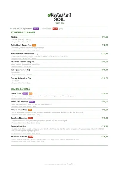 Bekijk menu SOIL vegan cafe - West