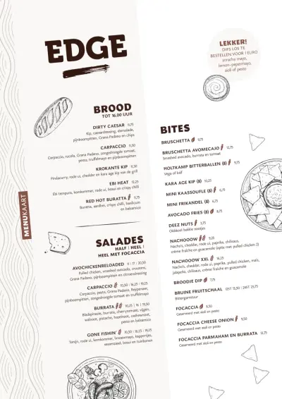 Bekijk menu EDGE
