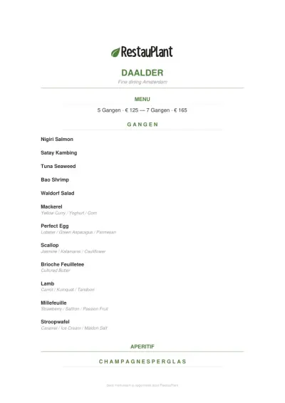 View menu Daalder
