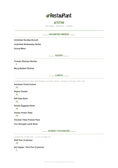 Bekijk menu Atithi Indian Restaurant