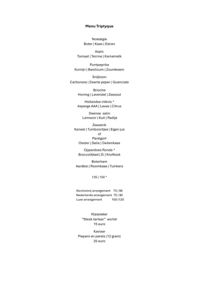 Bekijk menu Triptyque