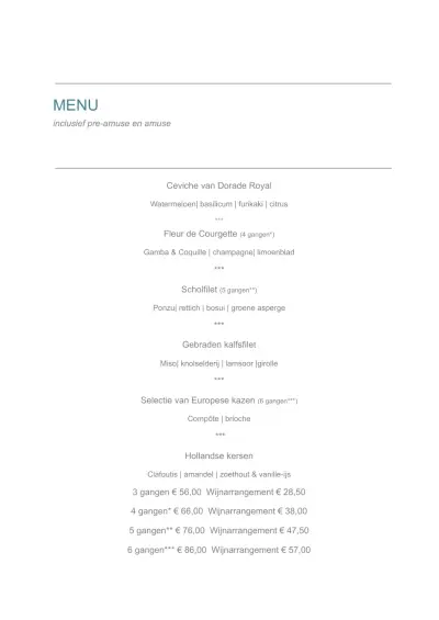 Bekijk menu Restaurant 't Ambachthuys