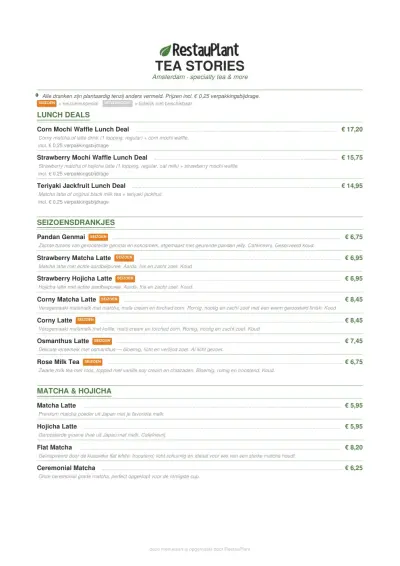 Bekijk menu Tea stories - Amsterdam