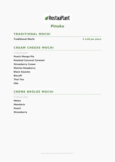 Bekijk menu Pinuku
