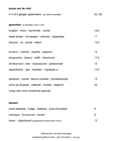 Bekijk menu Bar Bet