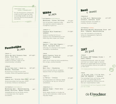 View menu De Utrechter