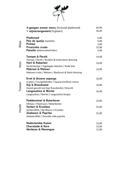 View menu Restaurant Moose
