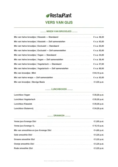 Bekijk menu Vers van Gijs