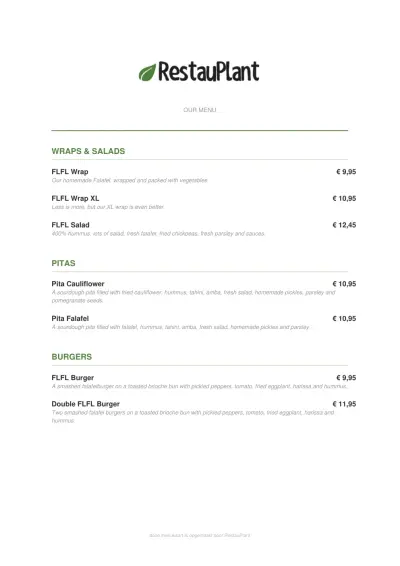 View menu FLFL - Den Haag