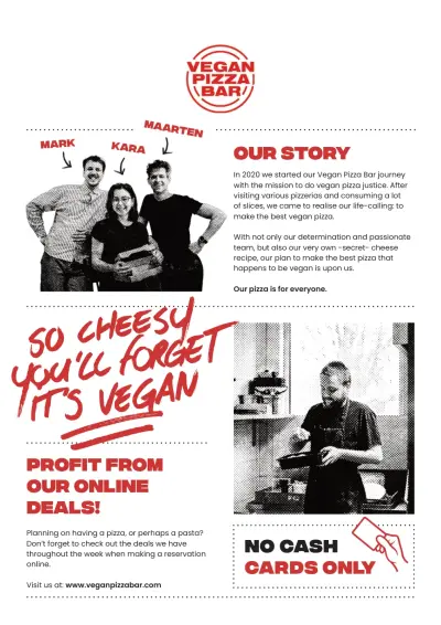 Bekijk menu Vegan Pizza Bar - Utrecht