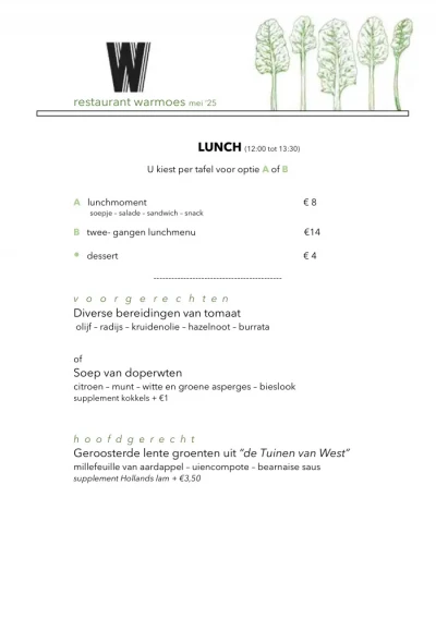 Bekijk menu Warmoes - Amsterdam