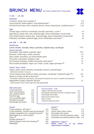 View menu Papillon Bakery-Café & Restaurant