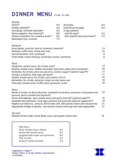 View menu Papillon Bakery-Café & Restaurant