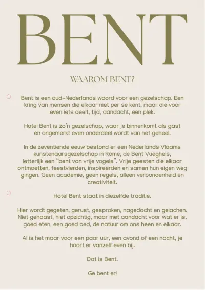 Bekijk menu Hotel Bent