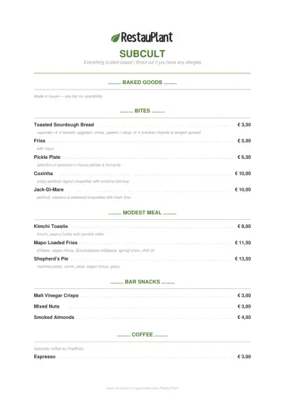 View menu SUBCULT