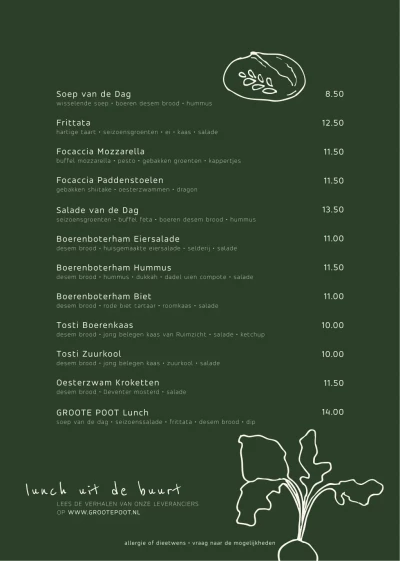 Bekijk menu Groote Poot