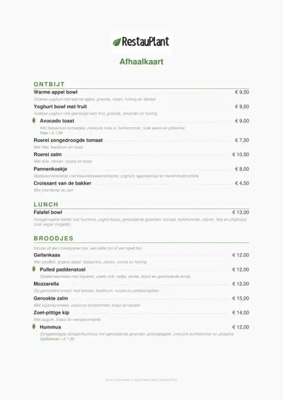 View menu Bij Tijm