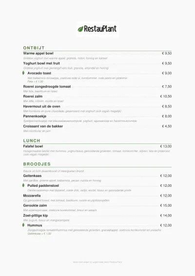 View menu Bij Tijm