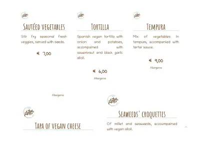 Bekijk menu Brio Tarifa