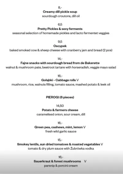 View menu Fajne Bistro