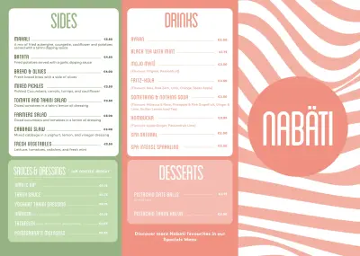 View menu Nabäti Eatery