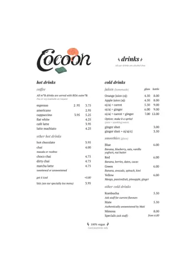 Bekijk menu Cocoon Brunch
