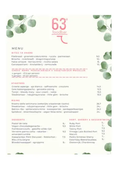 Bekijk menu Foodbar 63