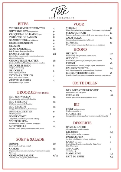 Bekijk menu Tête