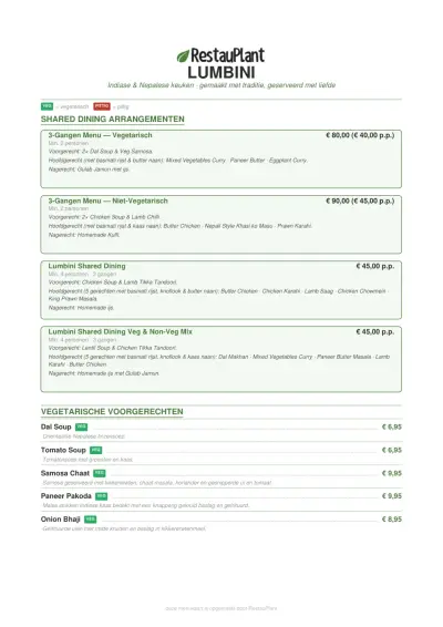 Bekijk menu Lumbini Restaurant