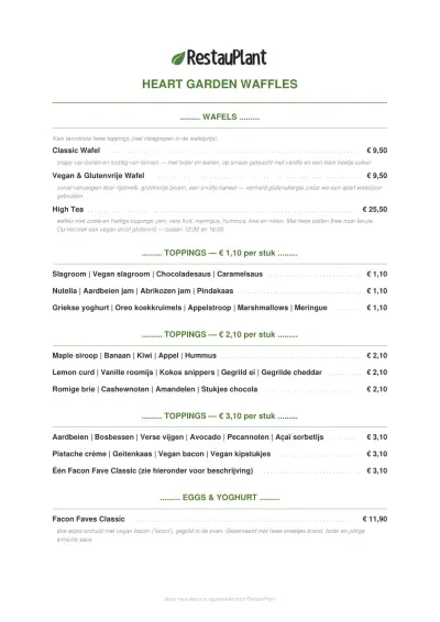 Bekijk menu Heart-Garden Waffles & Coffee