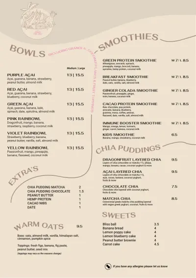 Bekijk menu Rainbowls Amsterdam