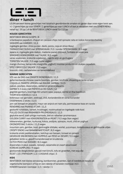 Bekijk menu LE:EN