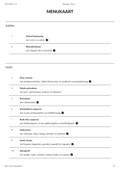 Bekijk menu Rozey - Rotterdam