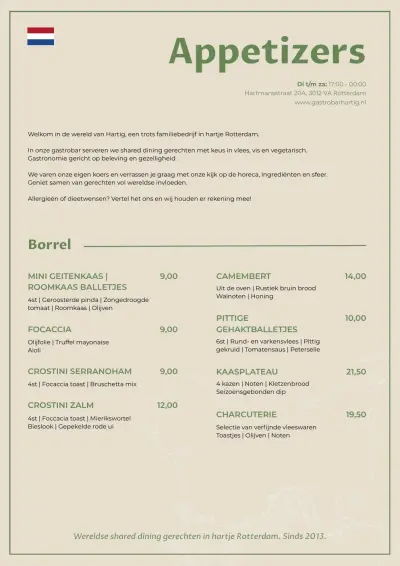 View menu Gastrobar Hartig