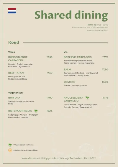 View menu Gastrobar Hartig
