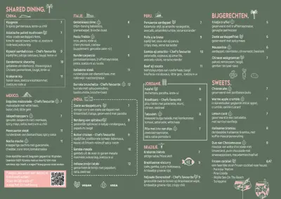 View menu Restaurant Seven