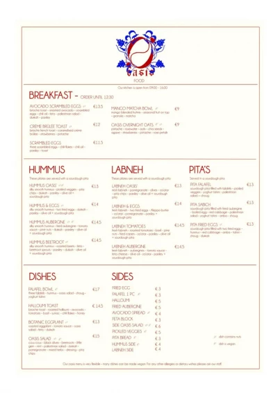 View menu Oasis