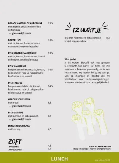 Bekijk menu Oproer Biercafé