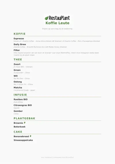 Bekijk menu Koffie Leute Brauhaus