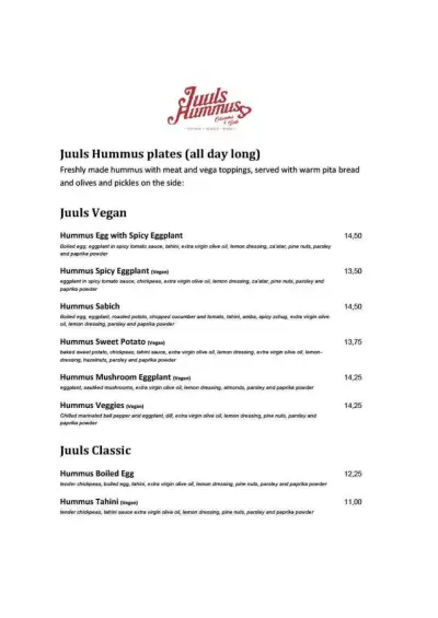Bekijk menu Juuls Hummus - Baanstraat