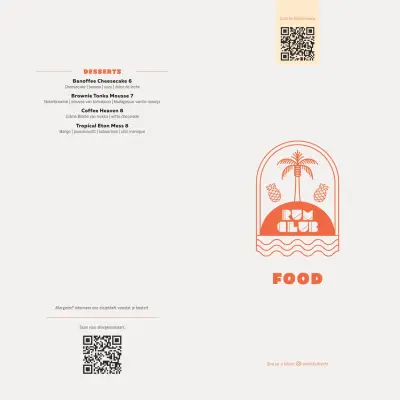 View menu Rum Club
