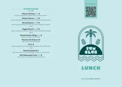 View menu Rum Club
